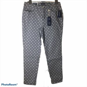 Charter Club Bristol Paisley Blue White High Rise Skinny Leg Ankle Jeans 12